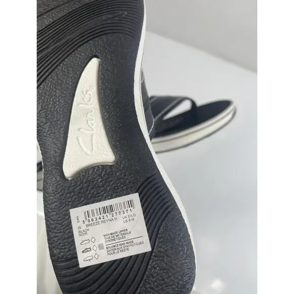Clarks Breeze Reynah Shoes Women's Size 8 Black Cloudsteppers Thong Sandals New - Picture 8 of 11